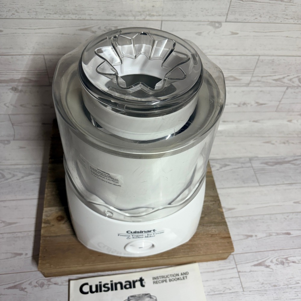 Cuisinart ICE-20 White Automatic Frozen Yogurt Ice Cream and Sorbet Maker 1.5 Qt - Picture 2 of 9